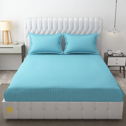 Strip Fitted Bedsheet or Mattress Cover - The Gharnish - A Unit of Satkala Creations