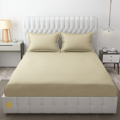 Strip Fitted Bedsheet or Mattress Cover - The Gharnish - A Unit of Satkala Creations