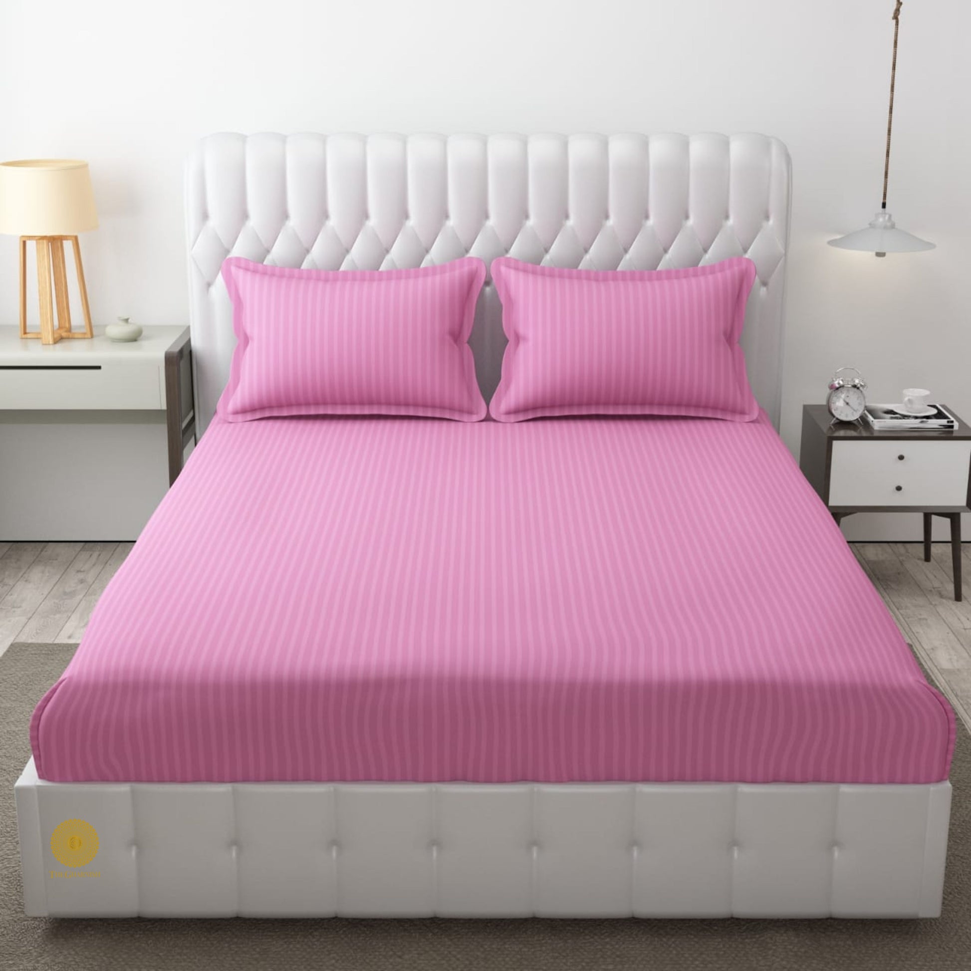Strip Fitted Bedsheet or Mattress Cover - The Gharnish - A Unit of Satkala Creations