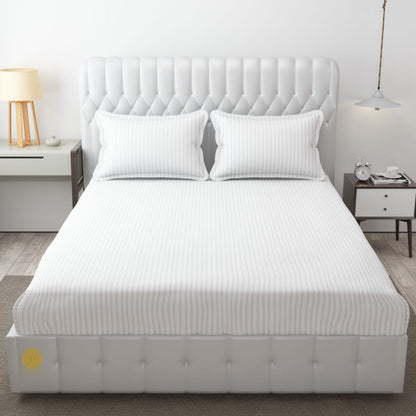 Strip Fitted Bedsheet or Mattress Cover - The Gharnish - A Unit of Satkala Creations