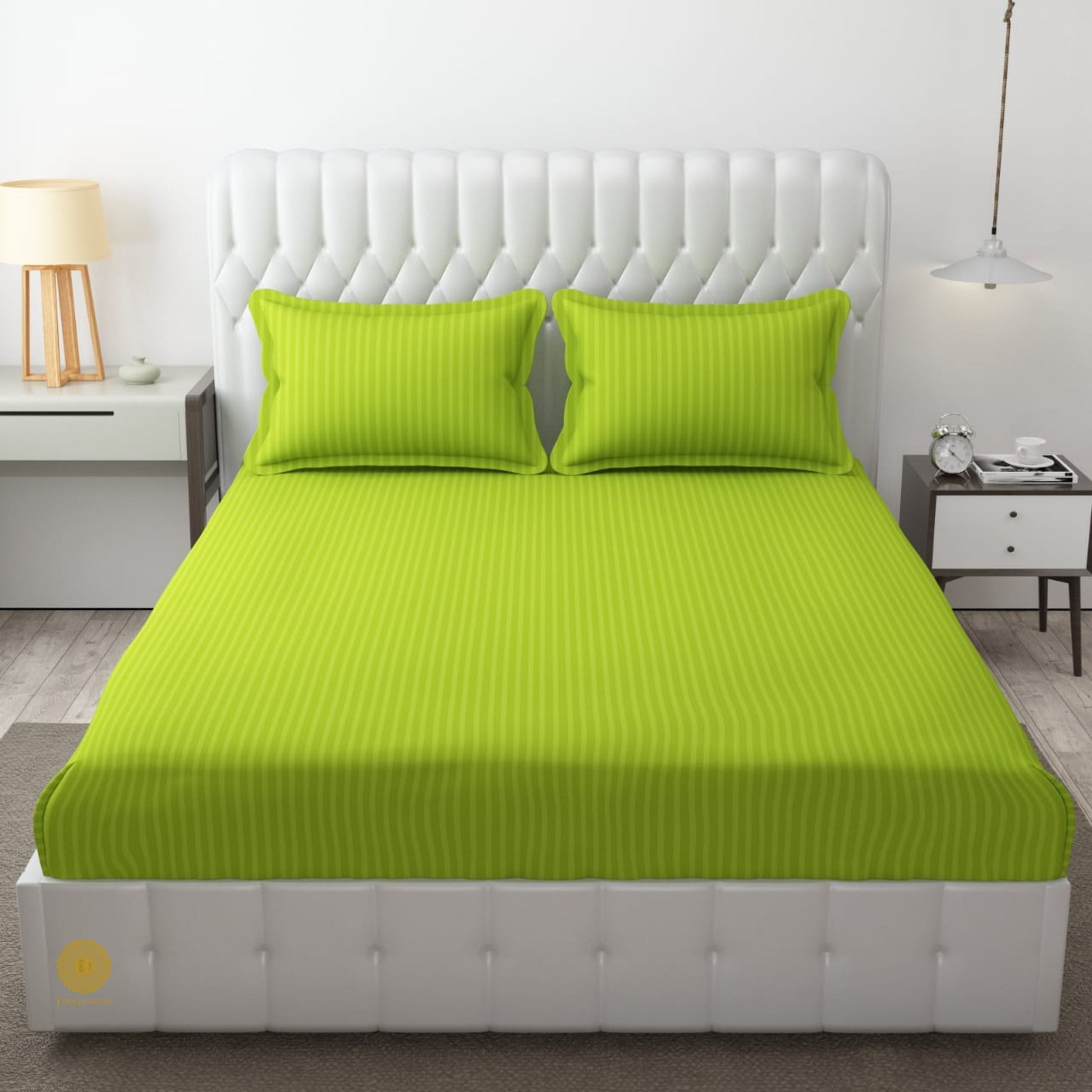 Strip Fitted Bedsheet or Mattress Cover - The Gharnish - A Unit of Satkala Creations