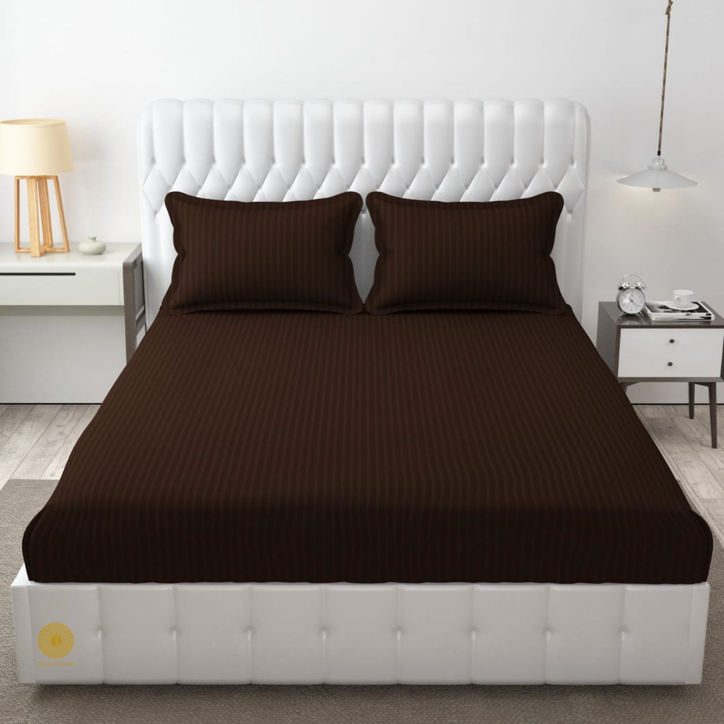 Strip Fitted Bedsheet or Mattress Cover - The Gharnish - A Unit of Satkala Creations