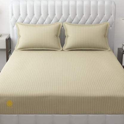 Strip Fitted Bedsheet or Mattress Cover - The Gharnish - A Unit of Satkala Creations