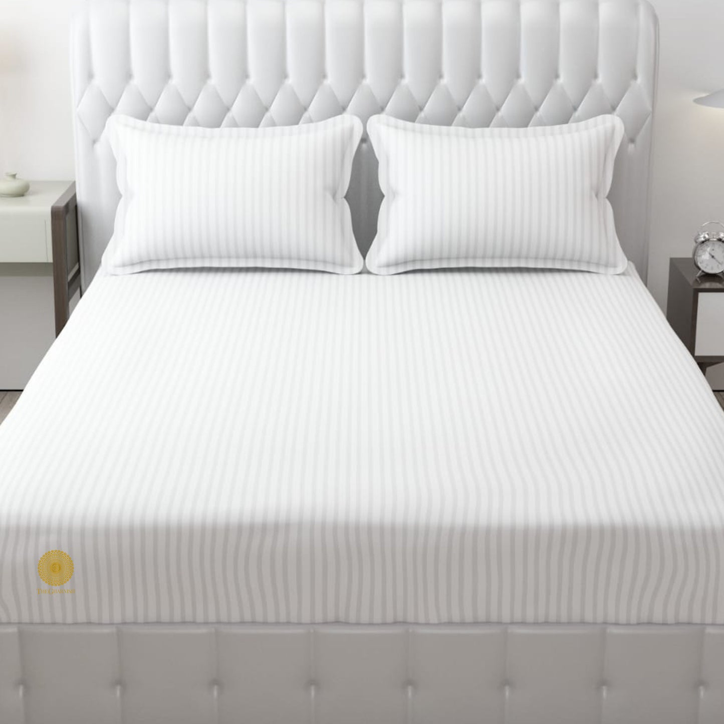 Strip Fitted Bedsheet or Mattress Cover - The Gharnish - A Unit of Satkala Creations