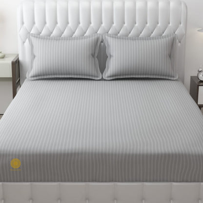 Strip Fitted Bedsheet or Mattress Cover - The Gharnish - A Unit of Satkala Creations