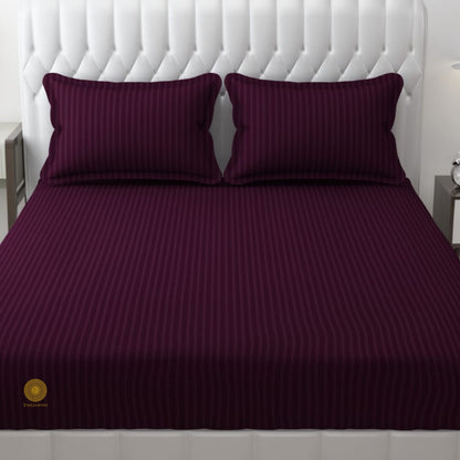 Strip Fitted Bedsheet or Mattress Cover - The Gharnish - A Unit of Satkala Creations