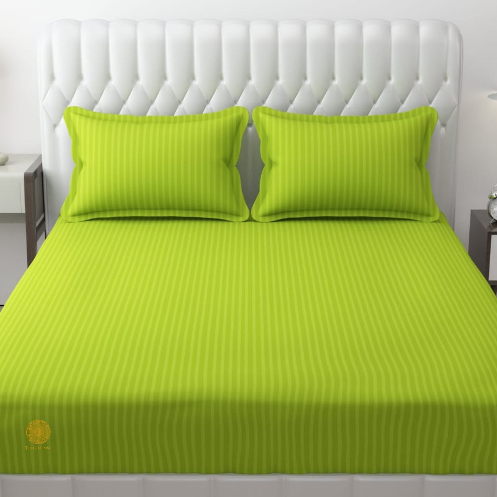 Strip Fitted Bedsheet or Mattress Cover - The Gharnish - A Unit of Satkala Creations