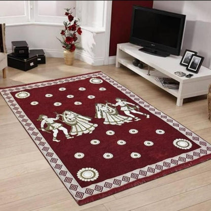 Chennile Panel Design Carpet - The Gharnish - A Unit of Satkala Creations
