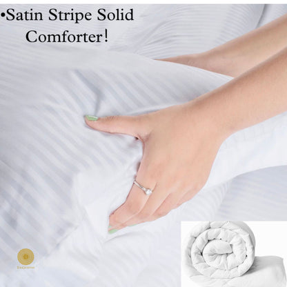 Satin Stripes Solid Comforter - The Gharnish - A Unit of Satkala Creations