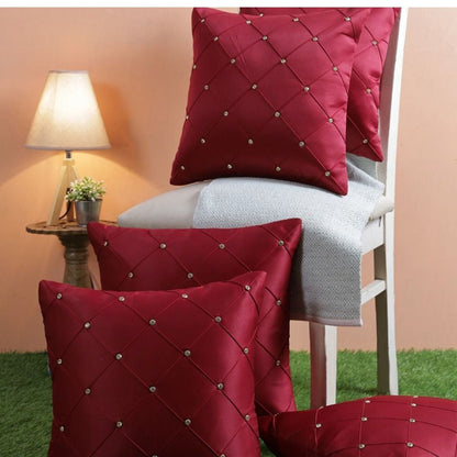 Pearl and Beaded Cushion Covers - Set of 5 - The Gharnish - A Unit of Satkala Creations