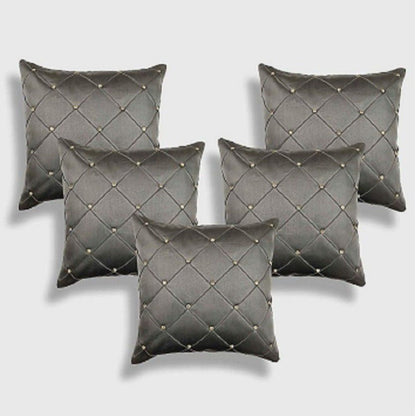 Pearl and Beaded Cushion Covers - Set of 5 - The Gharnish - A Unit of Satkala Creations