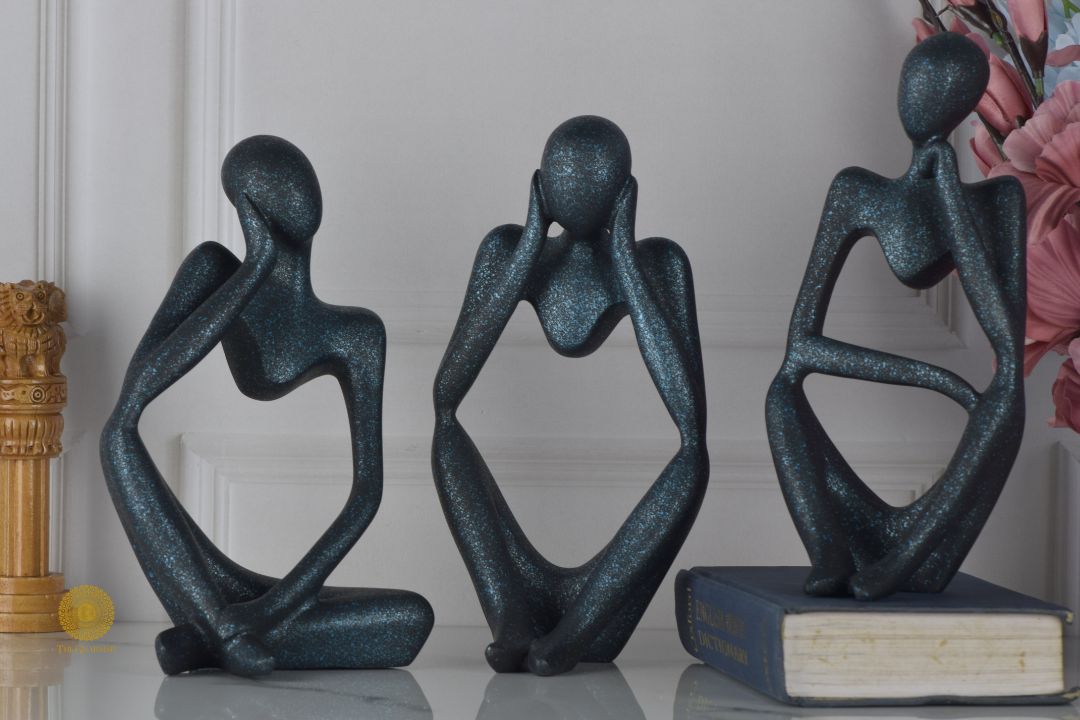 Modern ladies abstract resin sculpture figurine by TheGharnish, showcasing a sleek, artistic design in neutral tones.