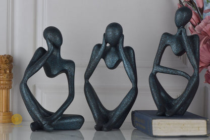 Modern ladies abstract resin sculpture figurine by TheGharnish, showcasing a sleek, artistic design in neutral tones.