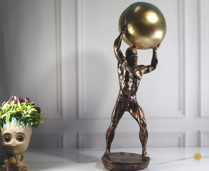 TheGharnish Weight Lifter Figurine displaying a muscular figure lifting a barbell, detailed and realistic in design.