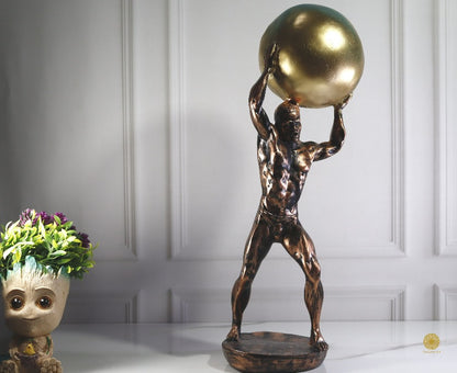 TheGharnish Weight Lifter Figurine displaying a muscular figure lifting a barbell, detailed and realistic in design.