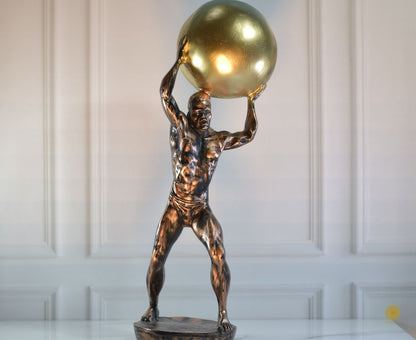 Weight Lifter Figurine by TheGharnish, detailed miniature sculpture of a muscular weightlifter in a dynamic pose.