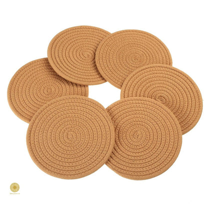 Set of 6 black storage containers with coaster storage stand from TheGharnish, designed for organizing and storing coasters.