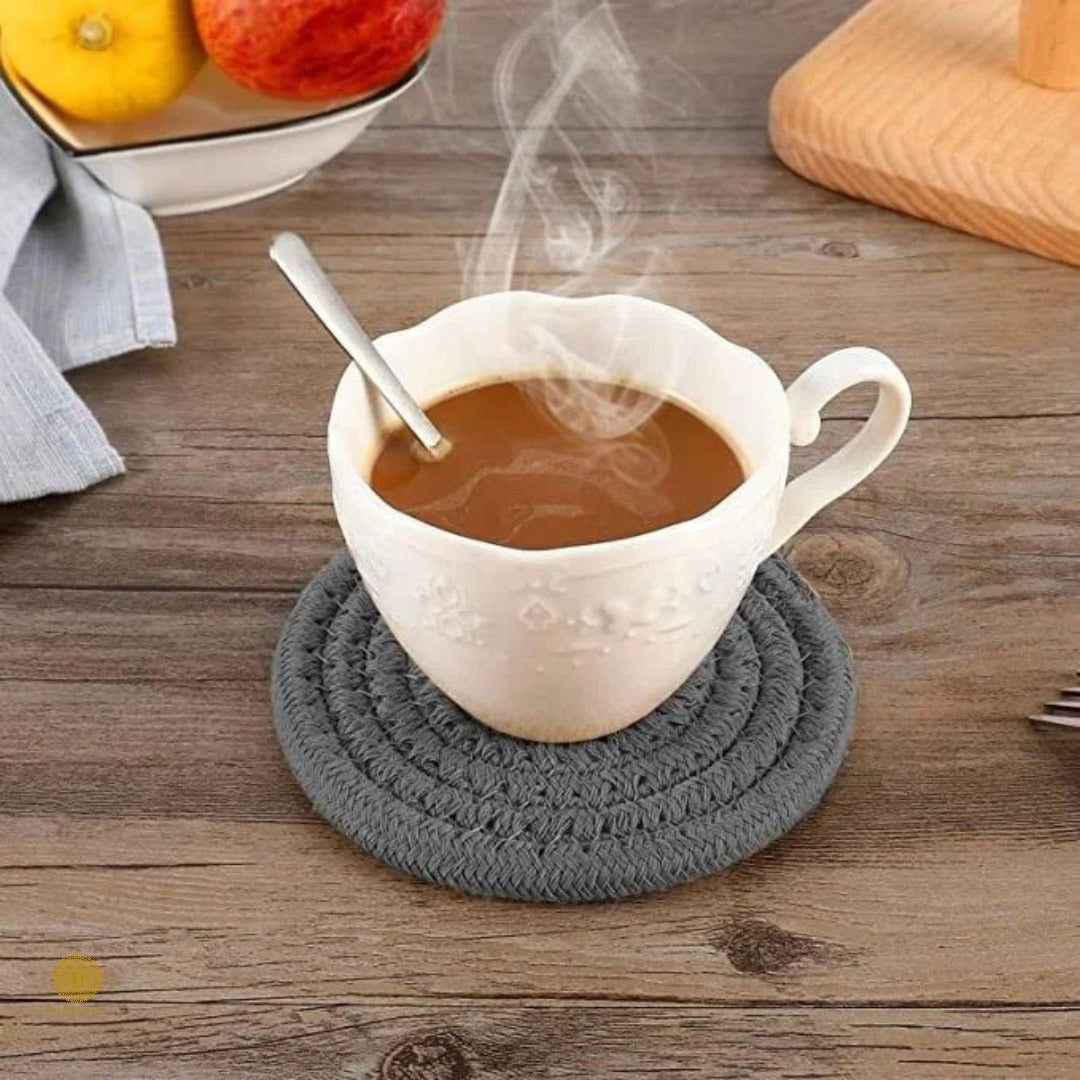 Set of six black storage containers with coaster storage stand by TheGharnish, designed for organized coaster and small item storage.