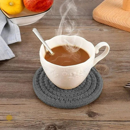 Set of six black storage containers with coaster storage stand by TheGharnish, designed for organized coaster and small item storage.