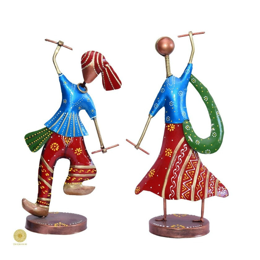 Dancing Indian Couple Metallic Art - The Gharnish - A Unit of Satkala Creations