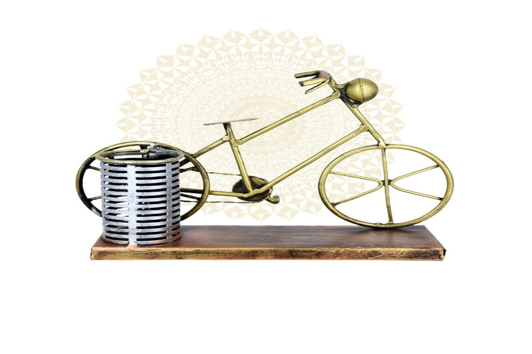 2 Tier Antique Cycle Pen Stand - The Gharnish - A Unit of Satkala Creations