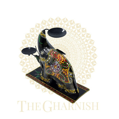Elephant Candle Stand Showpiece - The Gharnish - A Unit of Satkala Creations