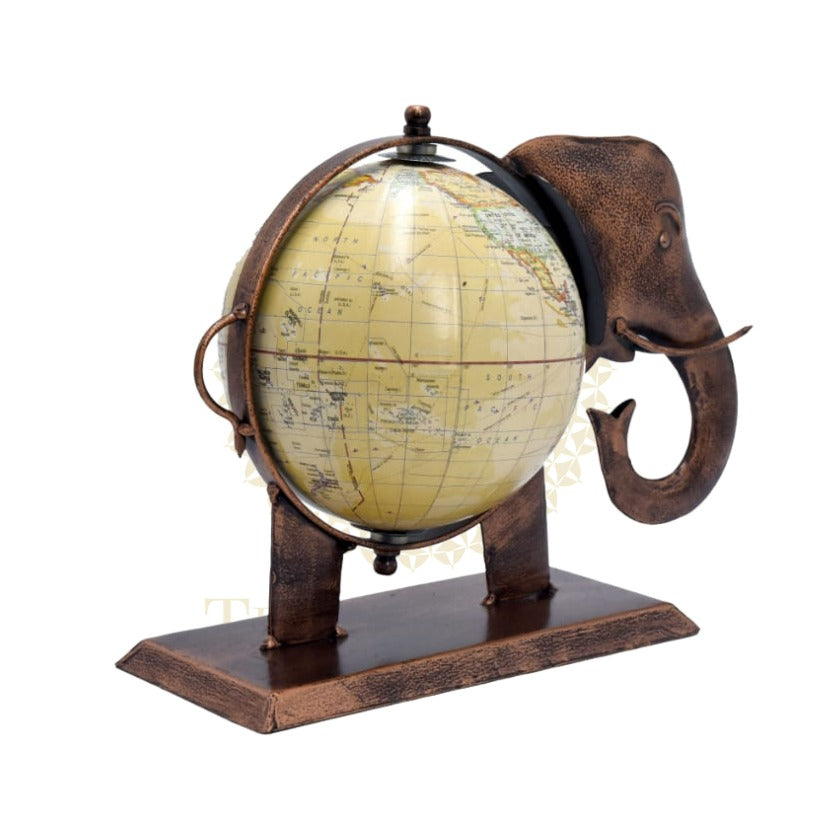Globe Elephant antique Table Decor - The Gharnish - A Unit of Satkala Creations