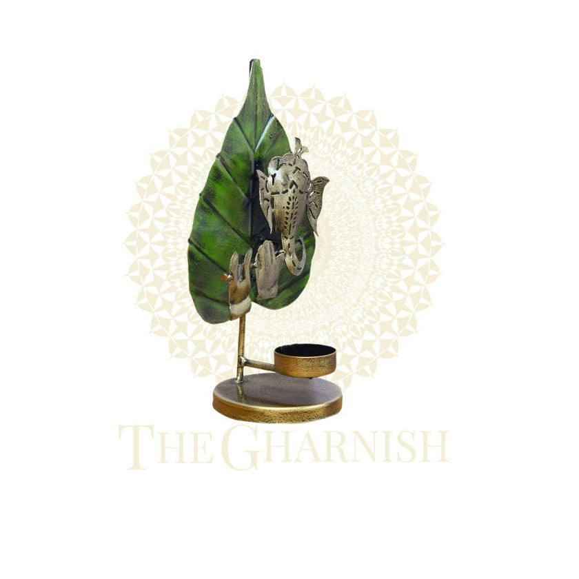 Green Paan Ganesh Diya - The Gharnish - A Unit of Satkala Creations