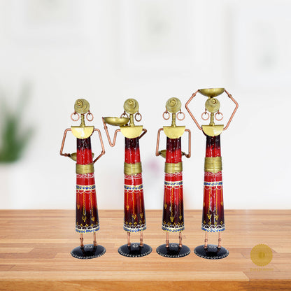 Labour Lady Metal Table Decor - The Gharnish - A Unit of Satkala Creations