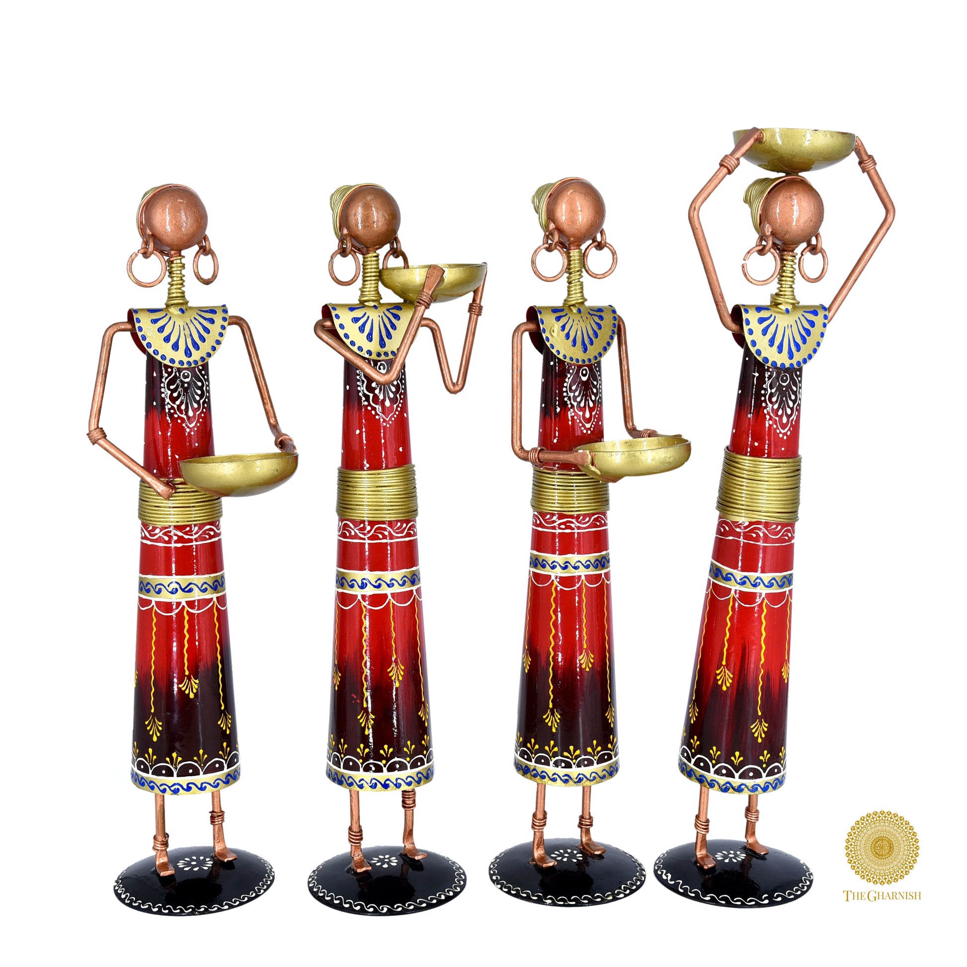 Labour Lady Metal Table Decor - The Gharnish - A Unit of Satkala Creations