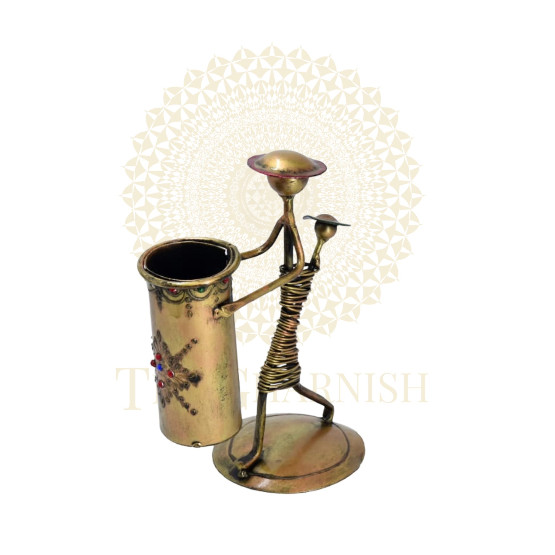 Lady Carrying Baby Antique Pen Stand - The Gharnish - A Unit of Satkala Creations