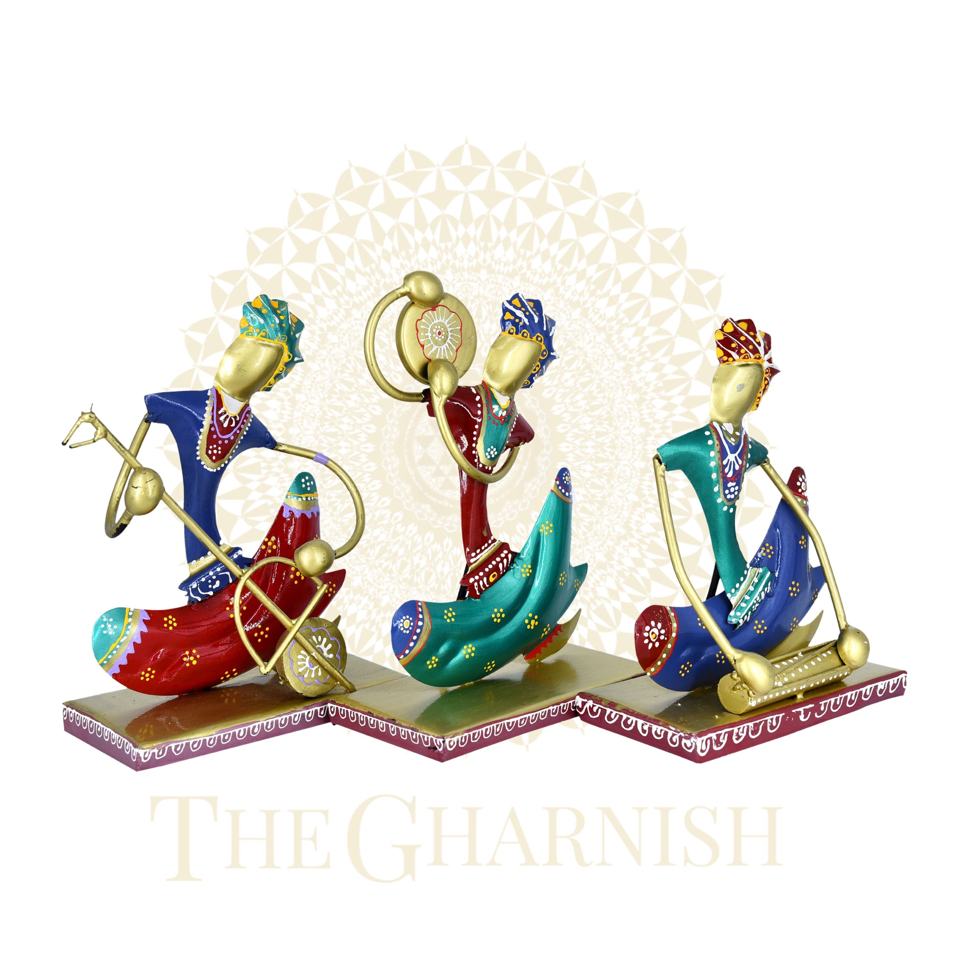 Multicolor Metallic Nagpuri Women Musician - The Gharnish - A Unit of Satkala Creations