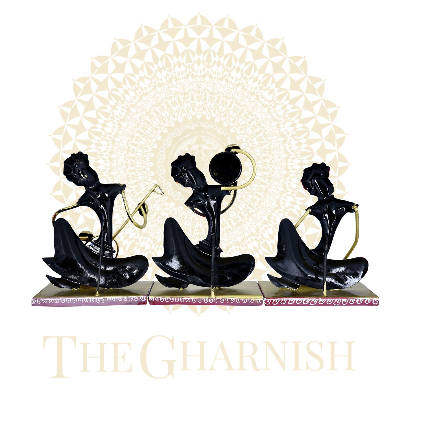 Multicolor Metallic Nagpuri Women Musician - The Gharnish - A Unit of Satkala Creations