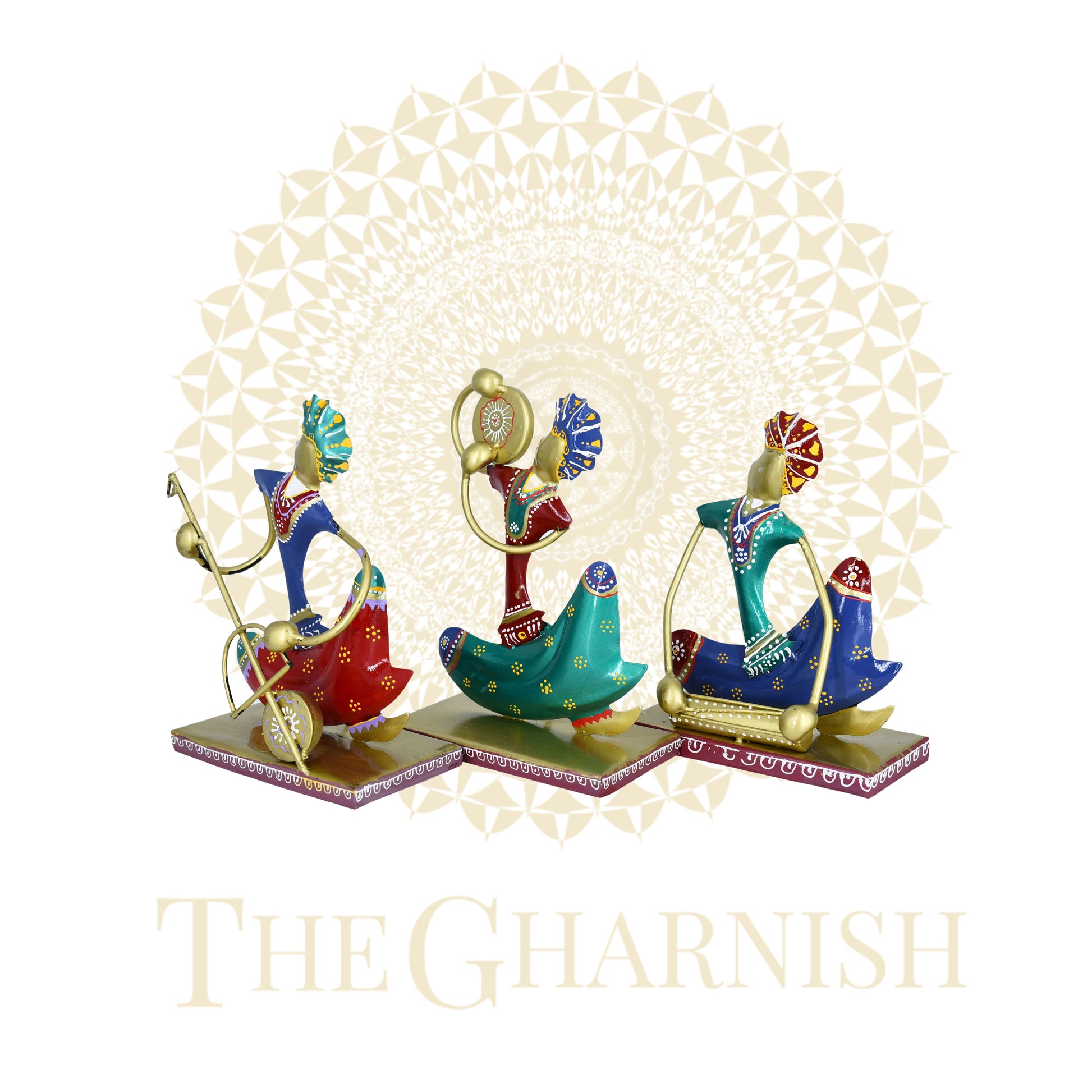 Multicolor Metallic Nagpuri Women Musician - The Gharnish - A Unit of Satkala Creations