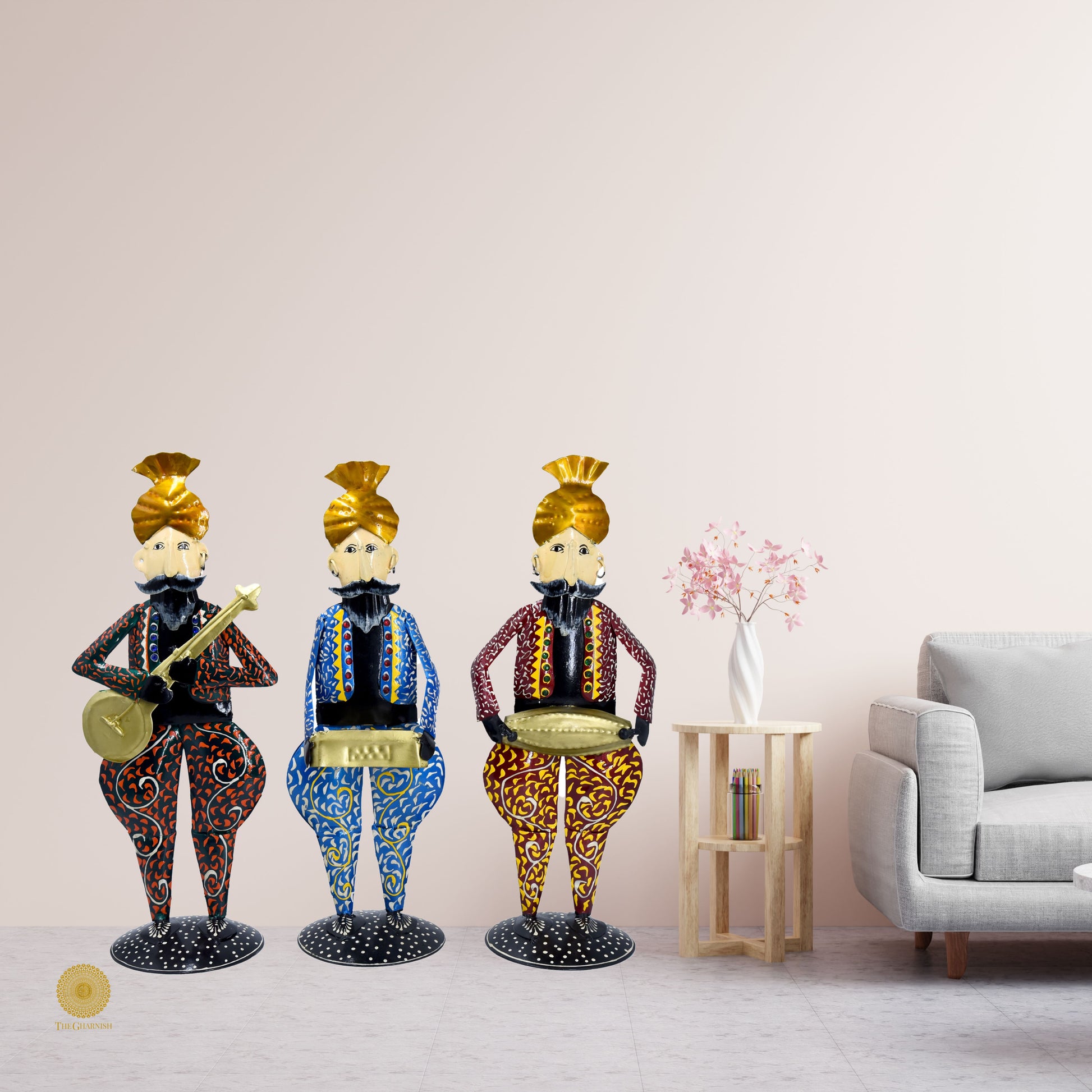 Sardar Musician Table Decor Set of 3 - The Gharnish - A Unit of Satkala Creations