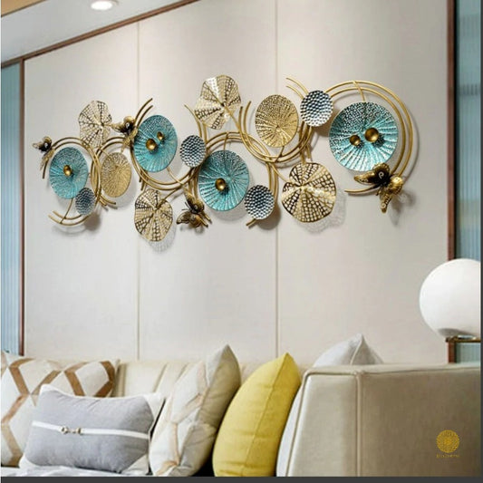 Large metallic butterfly wall art featuring a big circle design by TheGharnish, decorative metal wall decor for modern interiors.