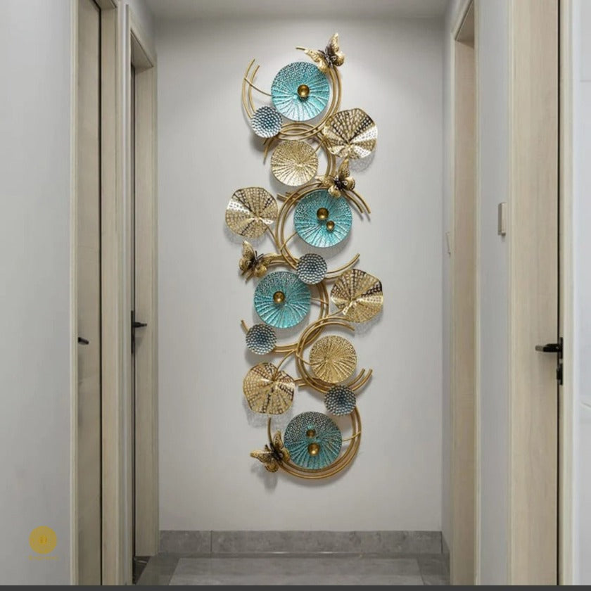 Big circle butterfly metallic wall art by TheGharnish featuring a modern, shiny butterfly design on a sleek wall display.
