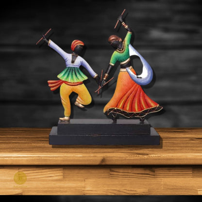 Dandiya Couple Table Top Art - The Gharnish - A Unit of Satkala Creations