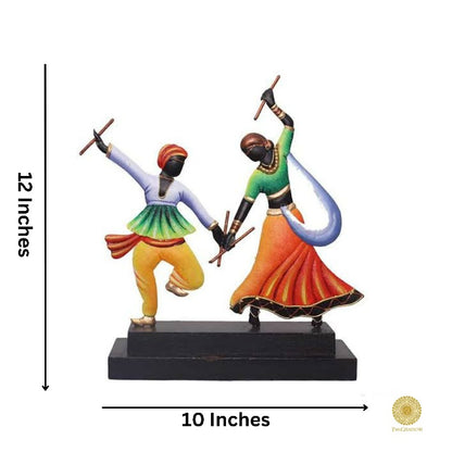 Dandiya Couple Table Top Art - The Gharnish - A Unit of Satkala Creations
