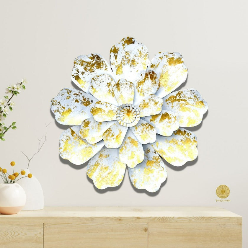 Exotic flower wall art by TheGharnish, 25-inch diameter, vibrant floral design for wall decor.