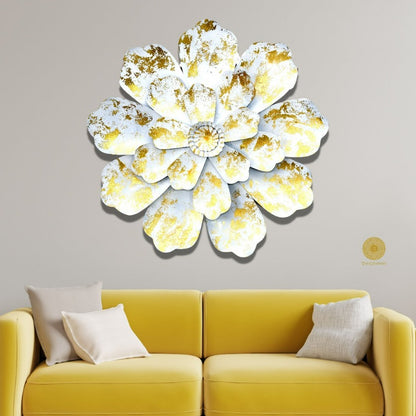 Exotic flower wall art by TheGharnish, 25-inch diameter decorative wall art with vibrant floral design.