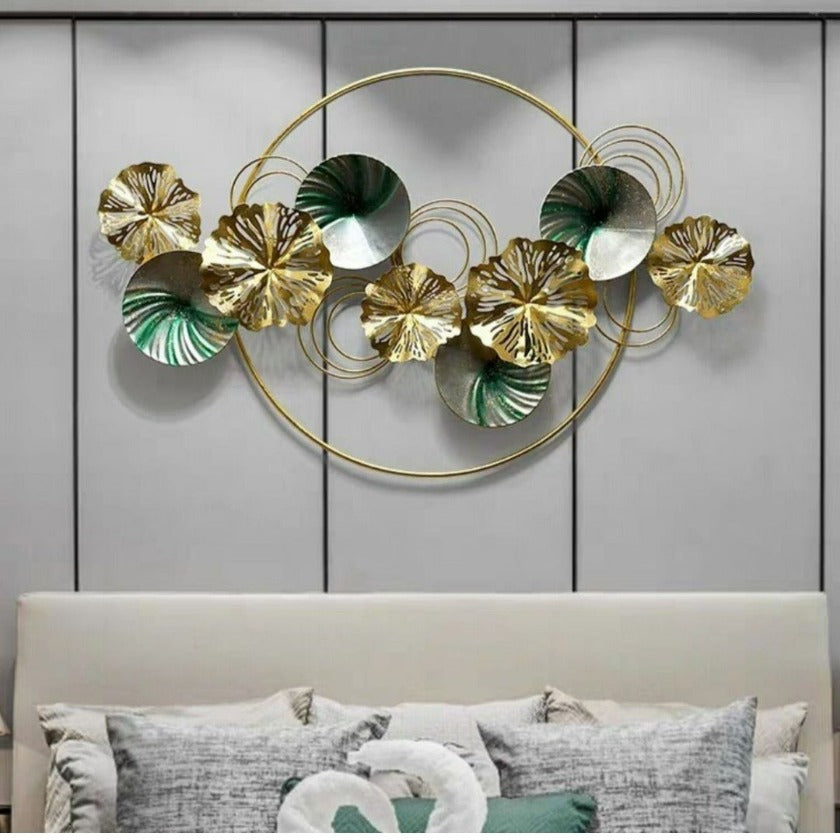 Full Moon metallic wall art by TheGharnish, 48x23 inches, showcasing a shimmering celestial design on a decorative wall art piece.