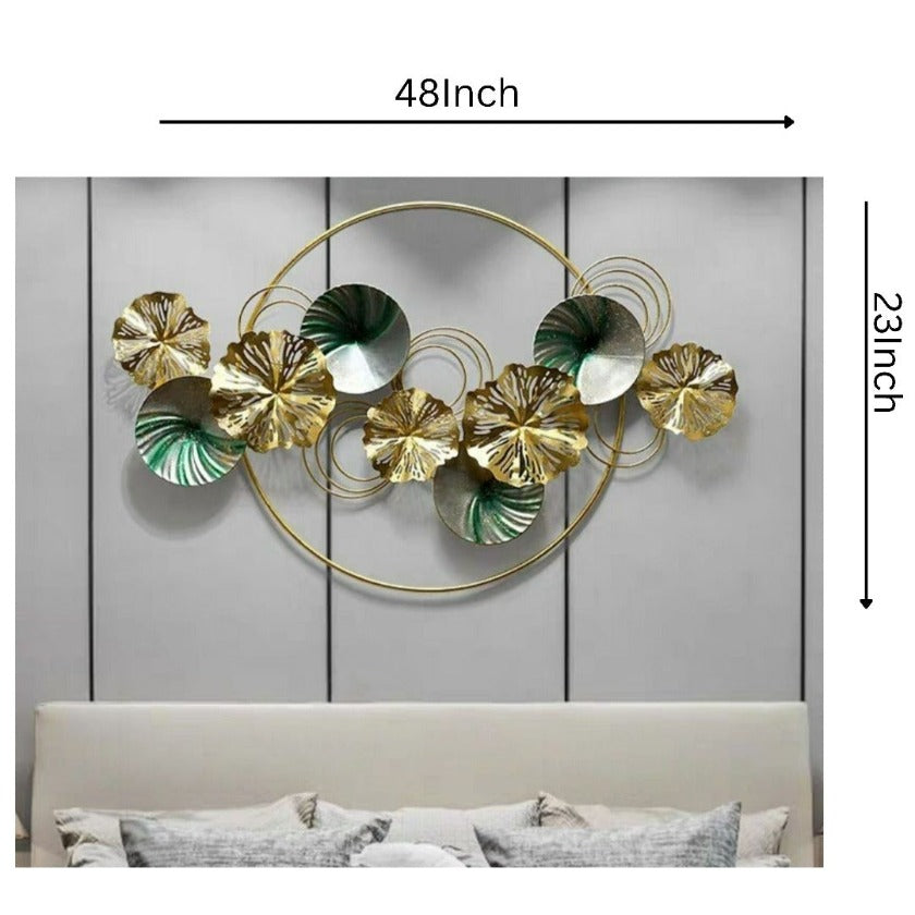Full Moon metallic wall art by TheGharnish, 48x23 inches, featuring a shimmering full moon design for modern home decor.