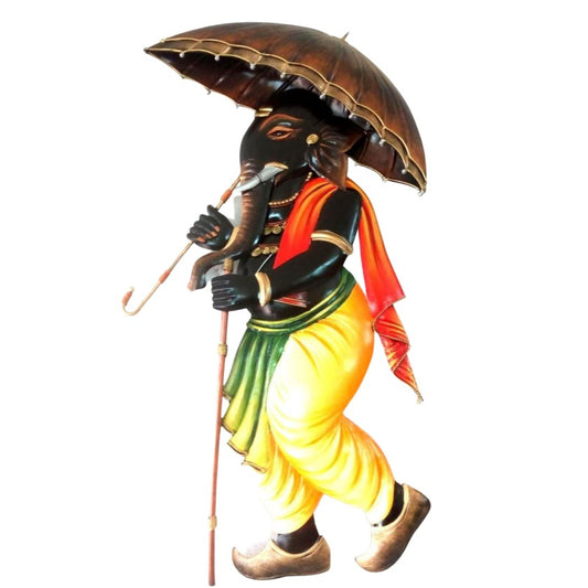 Ganesha Aagman Rustic Wall Art ( 15 x 25 Inches ) - The Gharnish - A Unit of Satkala Creations
