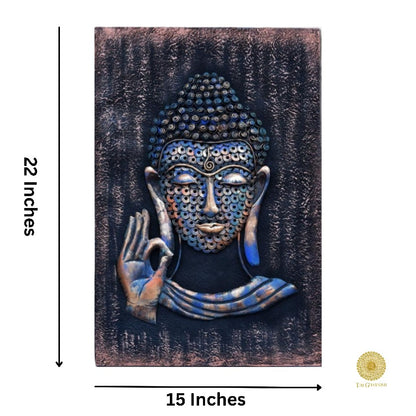 Gyan Mudra Buddha With Wooden Background - The Gharnish - A Unit of Satkala Creations