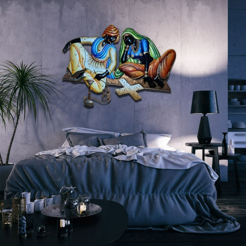 Indian Chaussar Man and Woman (24 x 20 Inches) - The Gharnish - A Unit of Satkala Creations