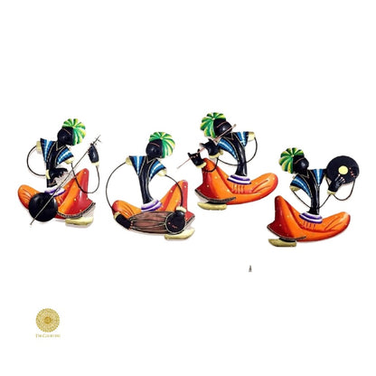 Indian Musician Wall Hanging - Orange & Blue - The Gharnish - A Unit of Satkala Creations