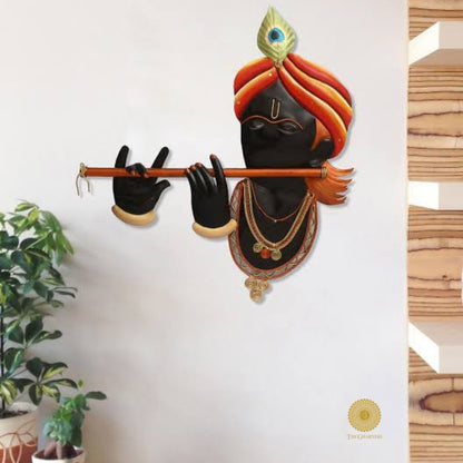 Krishna With Flute Wall Hanging (15x18 Inches) - The Gharnish - A Unit of Satkala Creations