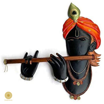 Krishna With Flute Wall Hanging (15x18 Inches) - The Gharnish - A Unit of Satkala Creations