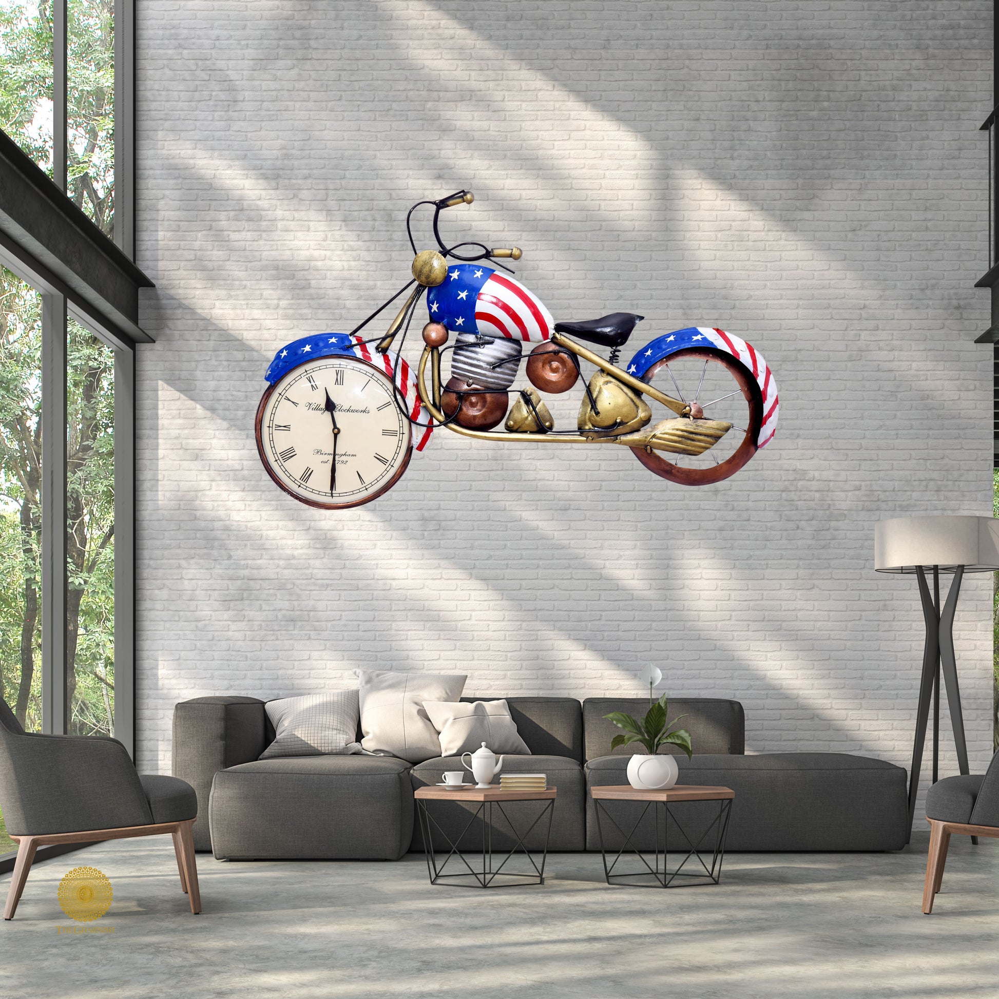 Metallic bike wall art by TheGharnish featuring a stylish, shiny design perfect for modern home decor.